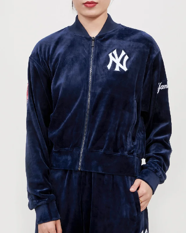 Retro JacketsMLB NEW YORK YANKEES CLASSIC WOMEN'S VELOUR FZ TRACK JACKET (MIDNIGHT NAVY)