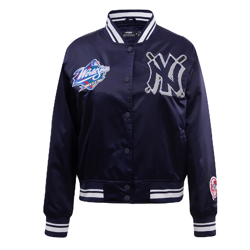 Nylon JacketsMLB NEW YORK YANKEES MASHUP WOMEN'S SATIN JACKET (MIDNIGHT NAVY)