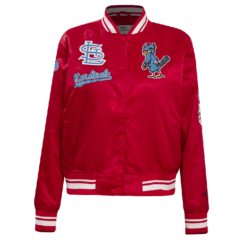 Parka JacketsMLB ST. LOUIS CARDINALS RETRO CLASSIC WOMEN'S RIB SATIN JACKET (RED)