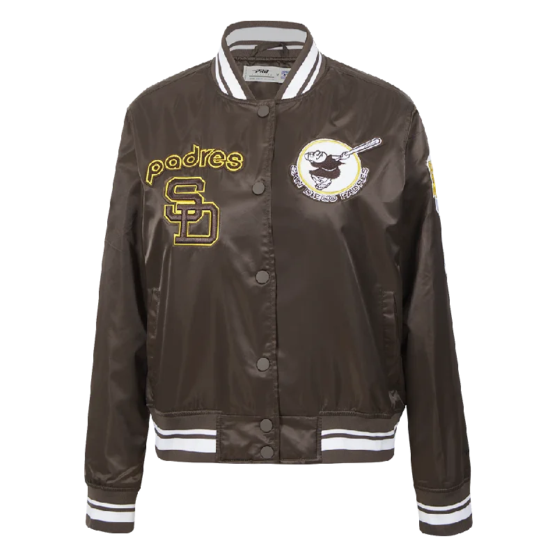 Hip-Hop JacketsMLB SAN DIEGO PADRES RETRO CLASSIC WOMEN'S RIB SATIN JACKET (BROWN)