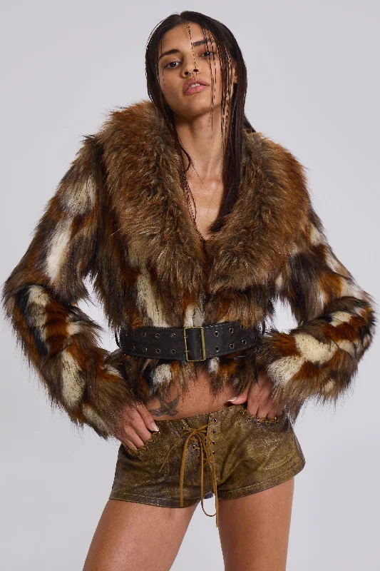 Luxury JacketsMesconda Faux Fur Belted Jacket