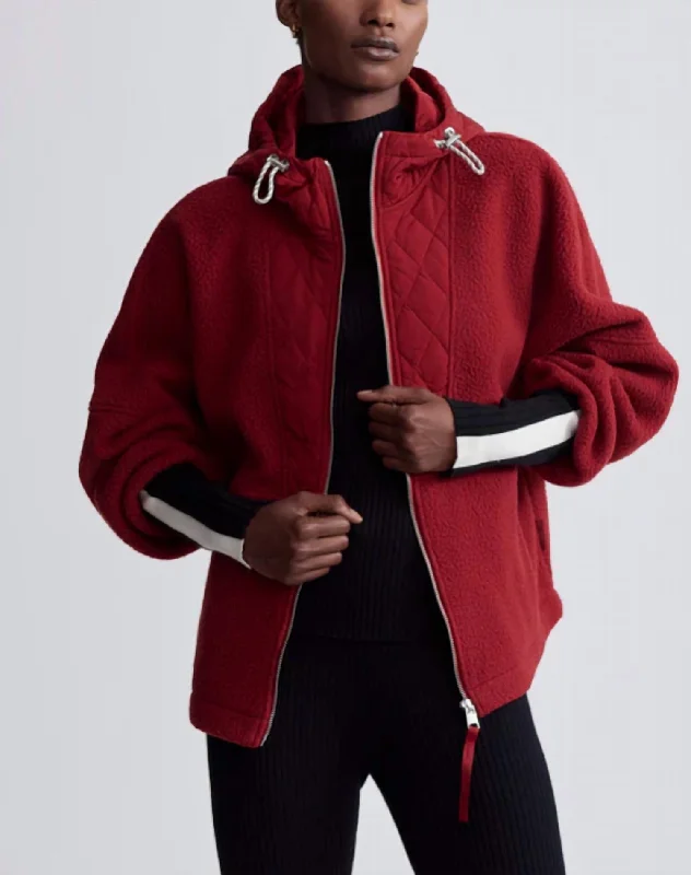 Linen JacketsRichfield Quilt Fleece Combo Jacket In Red Dahlia