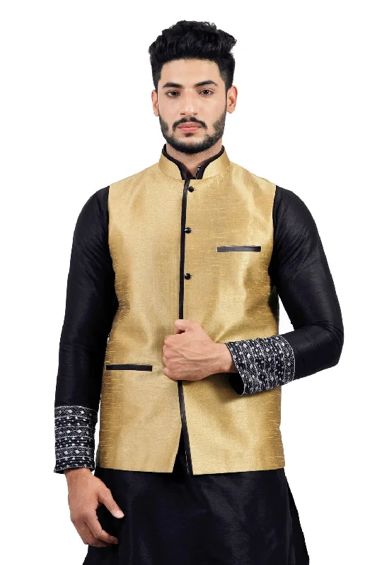 Hooded JacketsSaris and Things Darkgoldenrod Nehru Jacket for Men