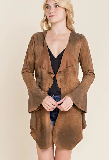 Safari JacketsVocal Apparel Women's Suede Jacket - Camel