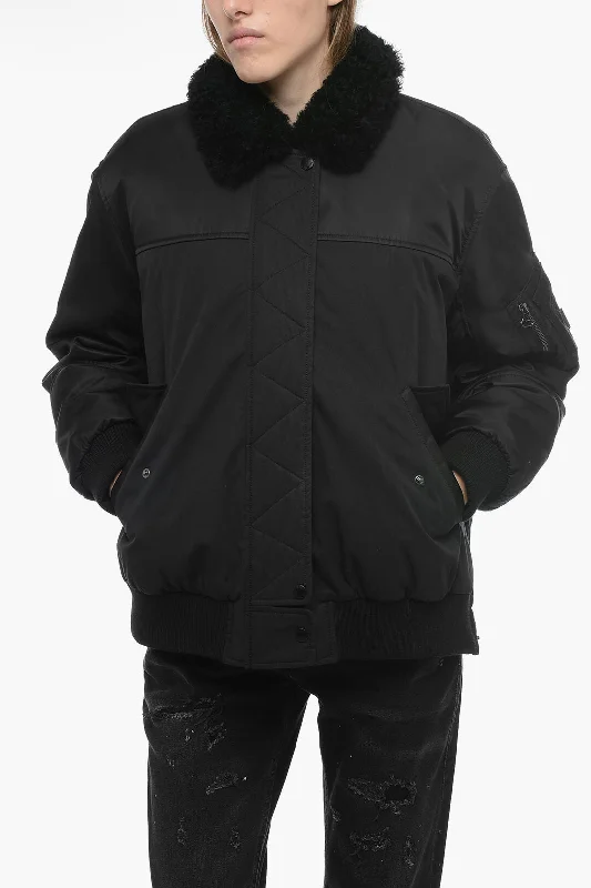 Hemp JacketsYves Salomon YS ARMY Double Fabric Bomber with Fur Removable Lining