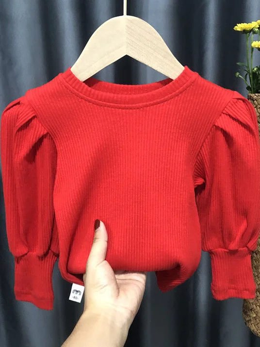 Recycled Fabric Knit TopsSo Chic Puff Sleeve Knit Sweater