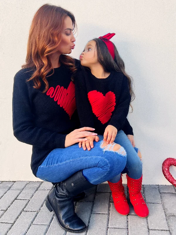 Band Merch Knit TopsMommy and Me Love Note Red Heart Sweater