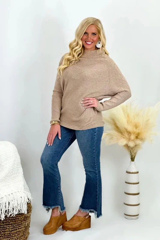 Outdoor Knit TopsOatmeal Turtle Neck Sweater