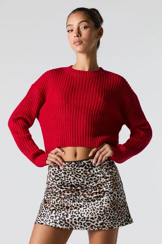 Off-Shoulder Knit TopsRibbed Knit Skimmer Sweater