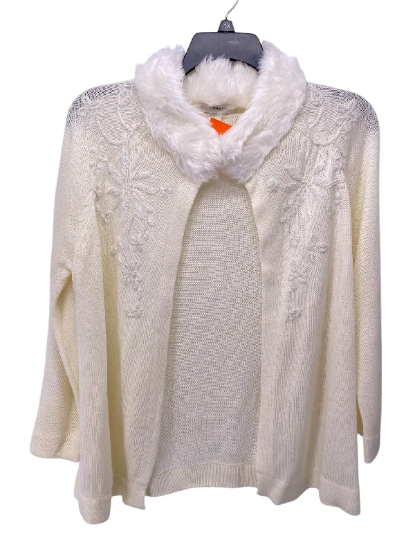 Longline Knit TopsCJ Banks Women Size X Cream CD Sweater