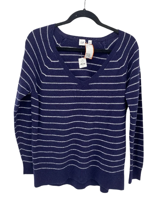 Crewneck Knit TopsGap Misses Size Medium Navy Print Sweater