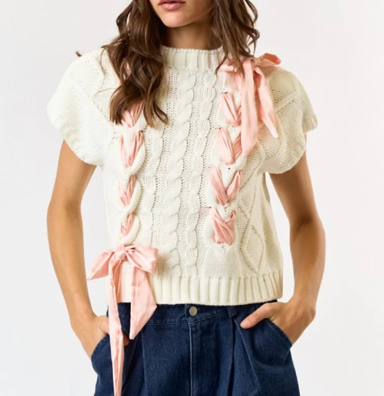 Asymmetrical Knit TopsSatin daze sweater top