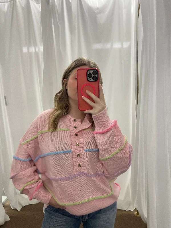 Painted Knit Topsstriped this way sweater