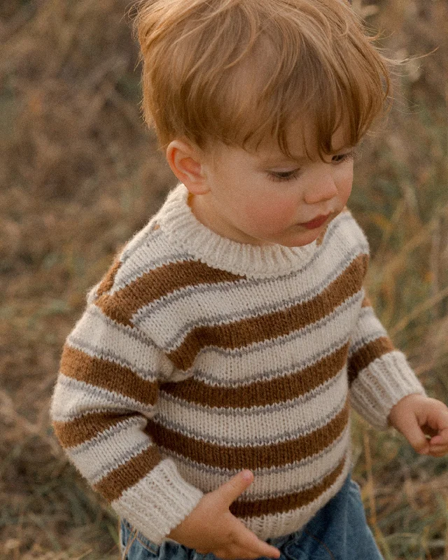 Fitted Knit TopsThe Aspen Sweater by Rylee + Cru - Saddle Stripe - BABY