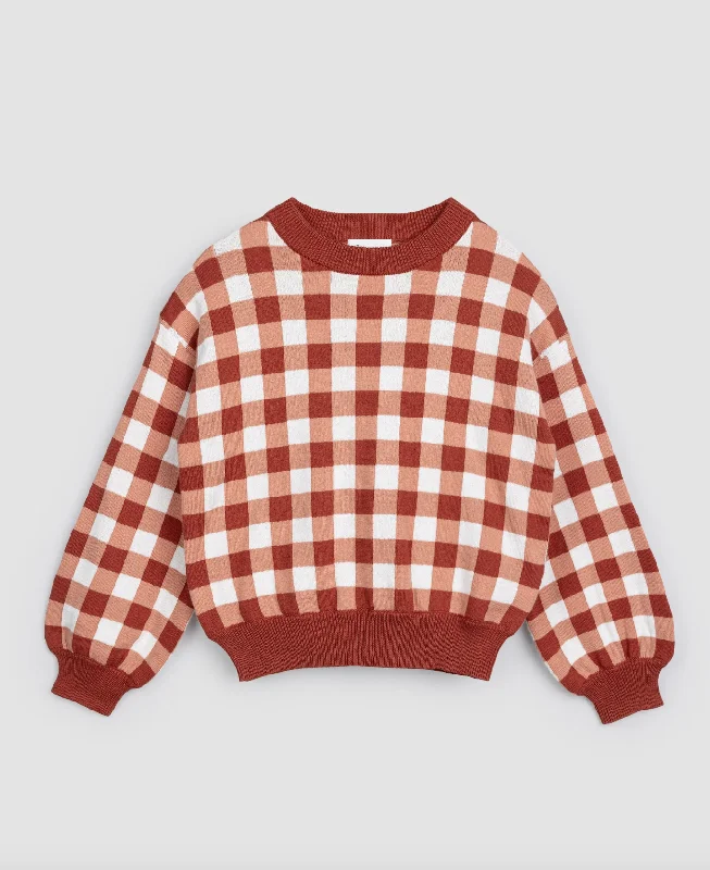 French Terry Knit TopsThe Brooklyn Gingham Sweater - KIDS