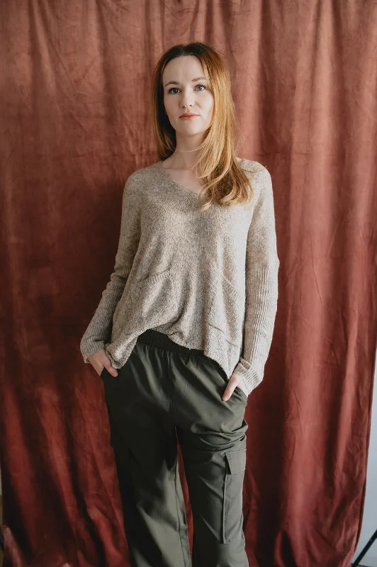 Work Knit TopsThe Robin Pocket Sweater - Taupe