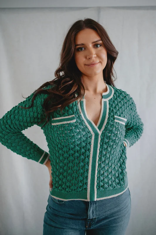 Embellished Knit TopsThe Sybil Sweater by Heartloom - Jade